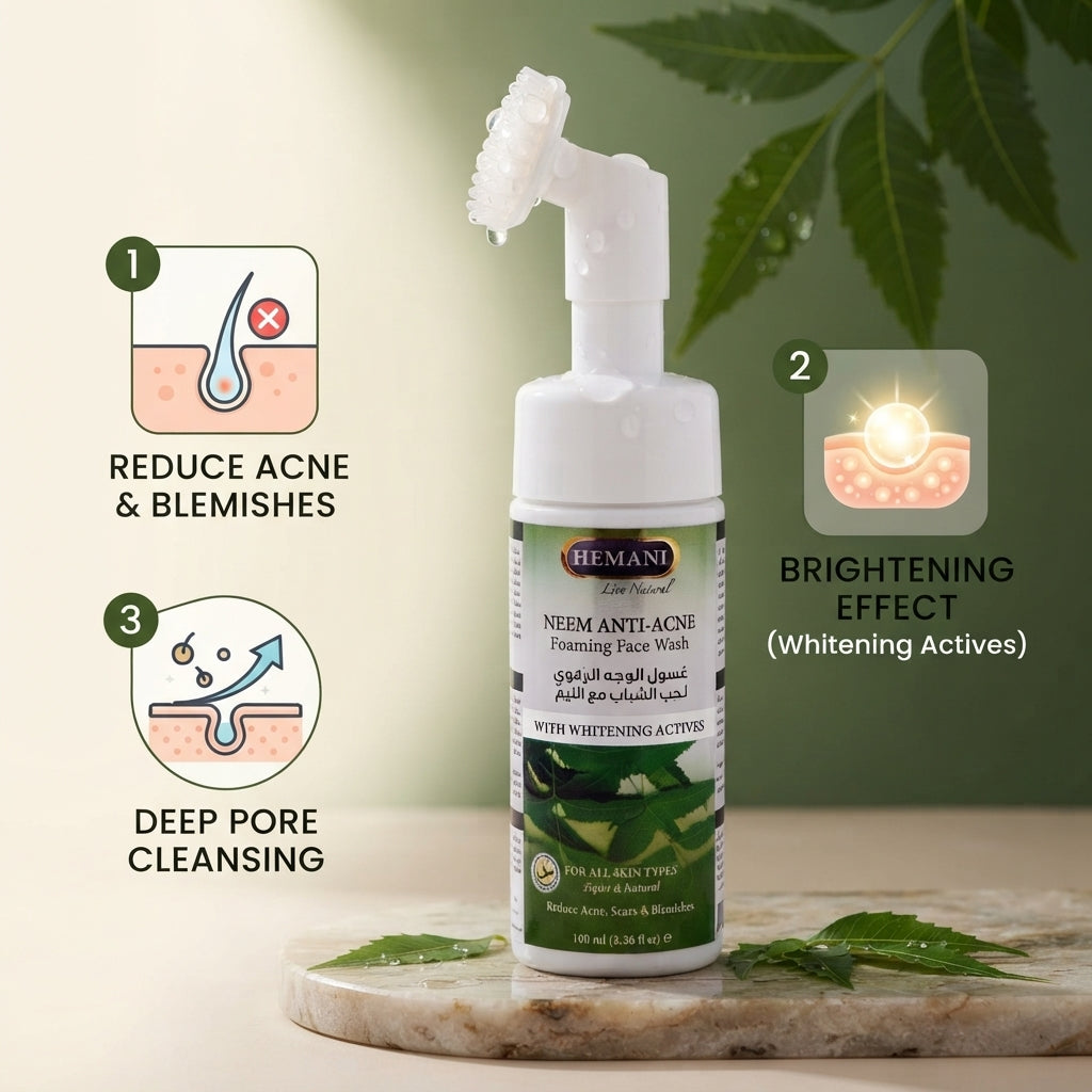 Hemani Neem Anti-acne Facewash with Silicone Brush